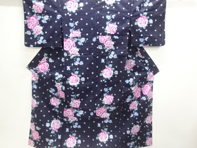 JAPANESE KIMONO / YUKATA / COTTON / ROSE / SEIKO MATSUDA